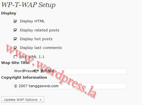 WordPress博客实现手机访问功能的插件WP-T-WAP