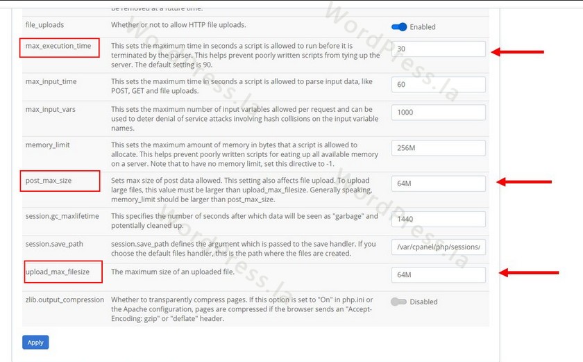 使用CPanel PHP INI编辑器