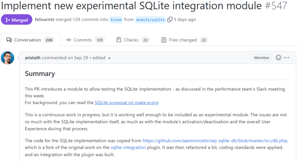 WordPress正在测试对SQLite的支持