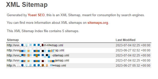 XML网站地图详情信息