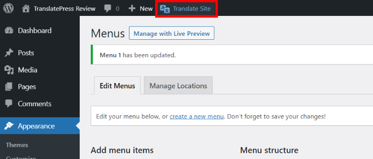 TranslatePress设置